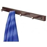 Coat Rack with 4 pegs (Espresso/Stainless Steel) (2"H x 21.5"W x 3"D)