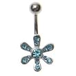 Sterling Silver Belly Ring Flower Sterling Silver Belly Ring Flower