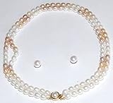 Gemstone Bead Necklace Chokar with Pearl Earrings Jewellery Set 17 