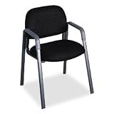 Cava Collection Straight-Leg Guest Chair, Black Fabric