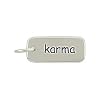 Low price Rectangular Double Sided Engraved KARMA Charm or Pendant for Bracelets or Necklaces in Sterling Silver, #8359