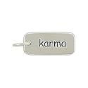 Rectangular Double Sided Engraved KARMA Charm or Pendant for Bracelets or Necklaces in Sterling Silver, #8359