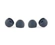2 pair, Size Small BLACK - High density (thicker) silicone, replacement ear cushions for ear-canal fitting earphones earbuds