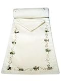 Handmade Table Runner with Delicate Embroidered Border Pattern