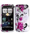 Pink Flowers & Black Vines on White Hard Plastic Case Cover For HTC Sensati ....