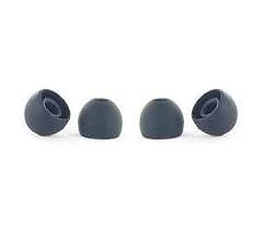 2 pair, Size Small BLACK - High density (thicker) silicone, replacement ear cushions for ear-canal fitting earphones earbuds