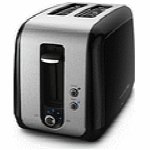 2-Slice Toaster w/ Bagel Button & LCD Display, Onyx Black