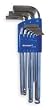 Westward 2CYC8 Ball End Hex Key Set, Long, Metric, 9 PC