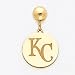 14K Kansas City Royals Satin Initials Disc Ball Post Earrings