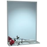 IMAGE OF Stainless Steel Channel Frame Mirror With Shelf - 18