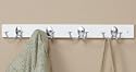 Spectrum 80078 Stratford Wood Rack with 4 Double Satin Nickel Hooks, White
