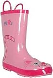 Kid's Pink Kitty Cat Rubber Waterproof Rain and Garden Boots