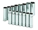 S K Hand Tools (SKT1945) 15 Piece 1/2 Drive Metric Deep 6 Point Socket Set