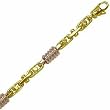 14K Two Tone Gold Fancy Bullet Men's Bracelet