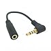 ANRANK AU901004AK 90 Degree Right Angled 3.5mm 4 Poles Audio Stereo Male to Female Extension Cable 10cm Black