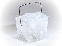 Favor Boxes: 12 Frosted White Chinese/Asian Take Out Boxes - Wedding Favor - Shower - Gifts
