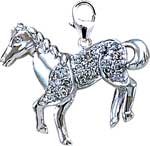 Horse, 14K Gold Diamond Charm