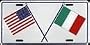 Italy USA Cross Flags License Plate