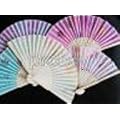 pack of 12 wood mix colour flower design hand fans/wedding favours by 5 star sales