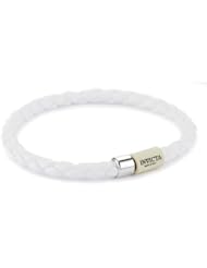Invicta "Giusto" White Braided Eco Leather Bracelet, 8.75"