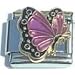 Clearly Charming October Pink Tourmaline Color Butterfly Birthstone Insect Animal Italian Charm