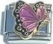 Clearly Charming October Pink Tourmaline Color Butterfly Birthstone Insect Animal Italian Charm