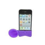 HJX Purple Wireless Rubber Silicone Horn Stand Holder Music Speaker Loudspeaker Amplifier Audio Dock for Apple iPhone 5 5G (button color may vary)