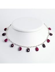 Sterling Silver Dark Purple Cultured Pearl Necklace - QH2581-16"