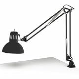 LEDU CORPORATION / Swing Arm Lamp, 34H, 100W Incandescent Bulb, Clamp, Black / LEDL502BK / Sold as 1 Each / Mfr Part # L502BK