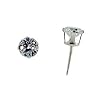 Sterling Silver 6 mm (1 Carat Size each) Brilliant Cut Cubic Zirconia Stud Earrings