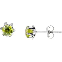 14K White Gold Teen August Birthstone Stud Earrings