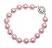 L. Erickson Pearl Bracelet with Swarovski Encrusted Magnetic Clasp - Dark Rose