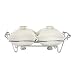 Godinger Ceramic Double Warmer Chafing Dish with Serving Stand