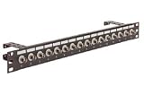 1.75 Panel, 16 BNC Adapters Insulated W/ Rear Cable Minder, Color: Black