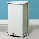 Defenders Non-Magnetic Stainless Steel Step Can For Infectious Waste, White Powder Coated Finish (UNIST24EPLWH)