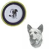 Australian Cattle Dog 10' Cobalt Plate, Porcelain by Rosalinde (10' diameter)