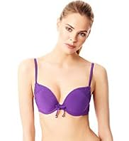 Smocked Underwired Push-Up Bikini Top