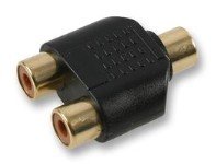 2x RCA Phono Female 1x RCA Phono Female Splitter / Adaptor / Gold (BY CABLES 4 ALL)