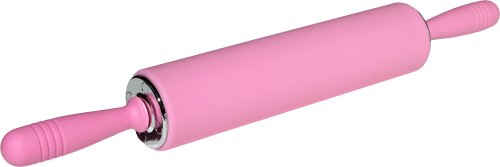 Fiesta Products Traditional Rubber Handles Sil pin Silicone Rolling Pin Hot Pink