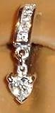 Belly Button Navel Ring Heart Reverse Silver