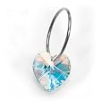 Blomdahl Titanium Sleeper Earrings with Hanging Heart - Rainbow