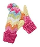San Diego Hat Girls 2-6x Knit Zig Zag Mittens,Pink,5-7 years