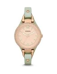 Fossil Womens ES3467 Georgia Analog Display Analog Quartz Green Watch