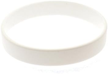 CharBenzi 6pcs Blank Silicone Wristbands Rubber Bracelets (White)