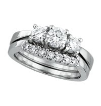 14kt. White Gold 1 ct. tw. Diamond Wedding Set