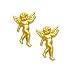 14k Yellow Angel Friction-Back Earrings