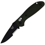 Benchmade Knives Mini-Griptilian, OD Zytel, Black Drop Point Blade, ComboEdge