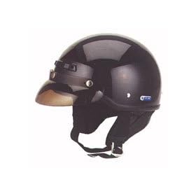 Half Shell Black DOT Motorcycle Helmet