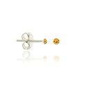 Sterling Silver Yellow Rhinestone 2mm Small Mini Kid Junior Stud Earrings