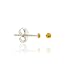 Sterling Silver Yellow Rhinestone 2mm Small Mini Kid Junior Stud Earrings